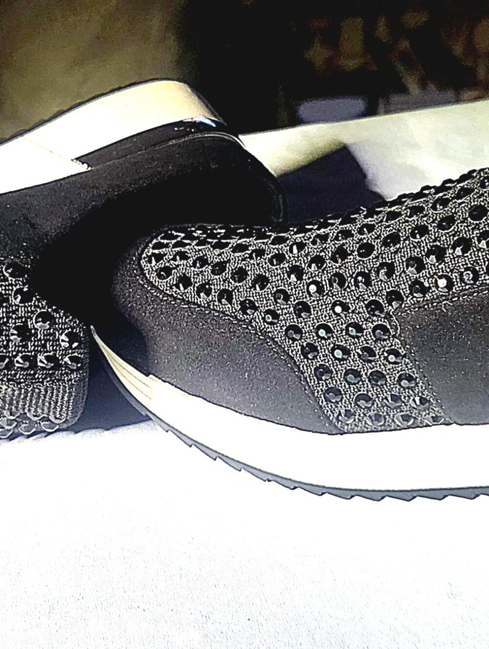 ✨ Kenneth Cole Reaction Carol Crystal Mule Sneaker - Black NWOT Size 7